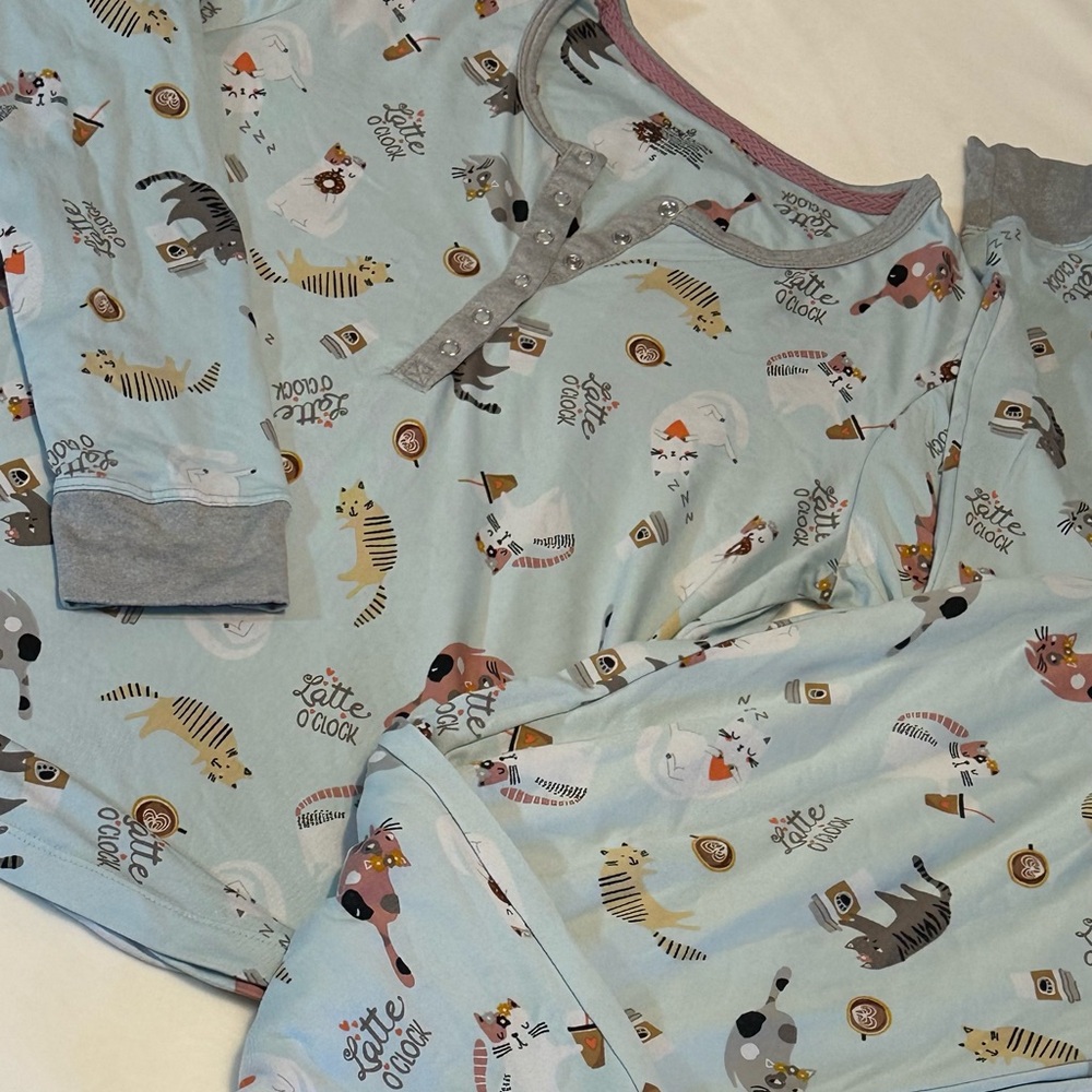 Cuddl Duds Blue and Gray Pajama Sets with Cozy Comfort
